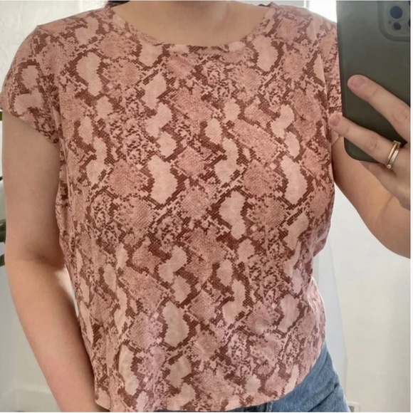 Snake Print Python Tee T Shirt Boho Bohemian Artsy Chic Hipster Modern Top - Picture 4 of 7